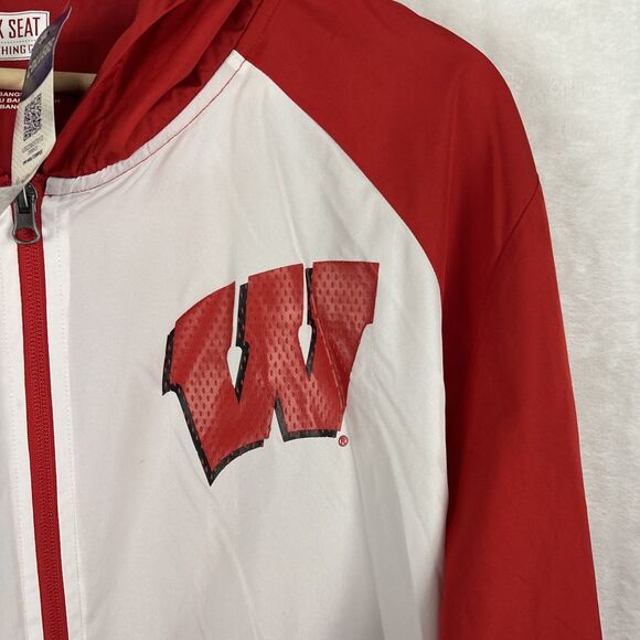 Wisconsin Badgers Windbreaker Jacket 1/2-Zip With Hood Size Large NWT - Picture 3 of 6